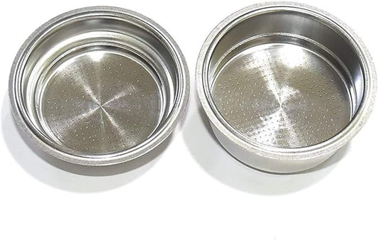 50mm Dual Wall Filter Basket Filter One Cup and BES820XL/205 Two Cup for Br ESP8XL 800ESXL BES820XL ESP6SXL BES250XL and Espresso Maker EM-100 (2 Pack)