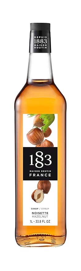 1883 Hazelnut Coffee Syrup,for Drinks, Made in France, 1 Liter Glass Bottle