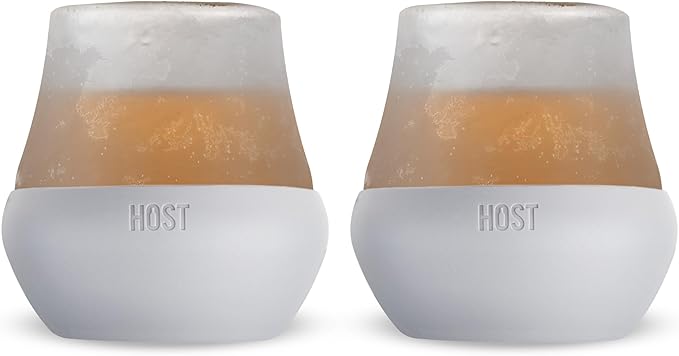 Host Tasting Glass FREEZE, Whiskey Tasting Glasses with Active Cooling Gel, Whiskey Lover Gifts, Gray 6.7oz Set of 2