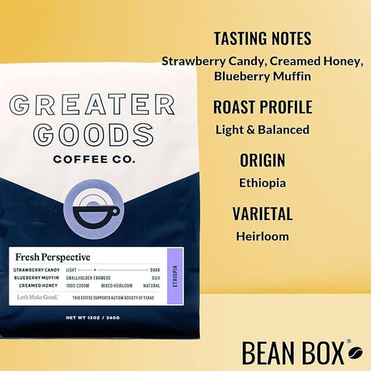 Fresh Perspective - Ethiopia - Roasted by Greater Goods Coffee Co. - Freshly Ground Coffee - 2 Pound Bag