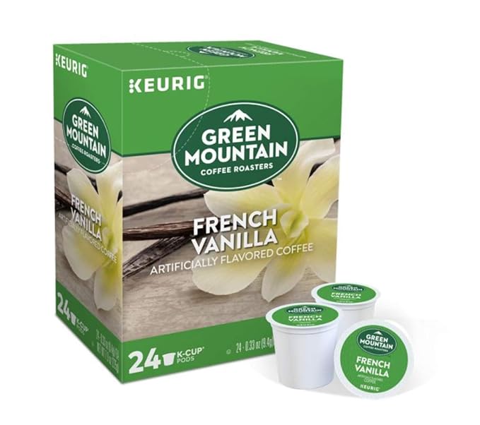 Green Mountain Coffee, French Vanilla, Single-Serve Keurig K-Cup Pods, Light Roast Coffee, 120 Count (5 Boxes of 24 Pods)