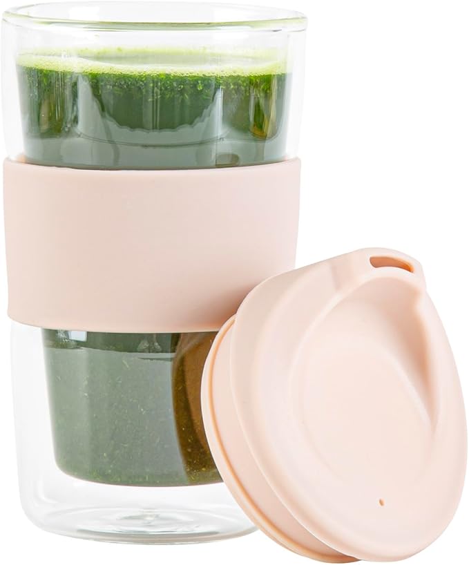 Restaurantware - Forma Professional 11.8 Ounce Insulated Travel Mugs, 10 Double Wall Coffee Mugs - Includes Lids And Sleeves, Reusable, Clear Borosilicate Glass Tumblers, Dishwashable, Microwavable