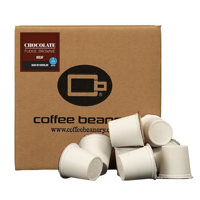Chocolate Fudge Brownie Decaf Coffee by Coffee Beanery - 96ct Flavored Decaf Coffee Pods, Medium Roast, 100% Arabica