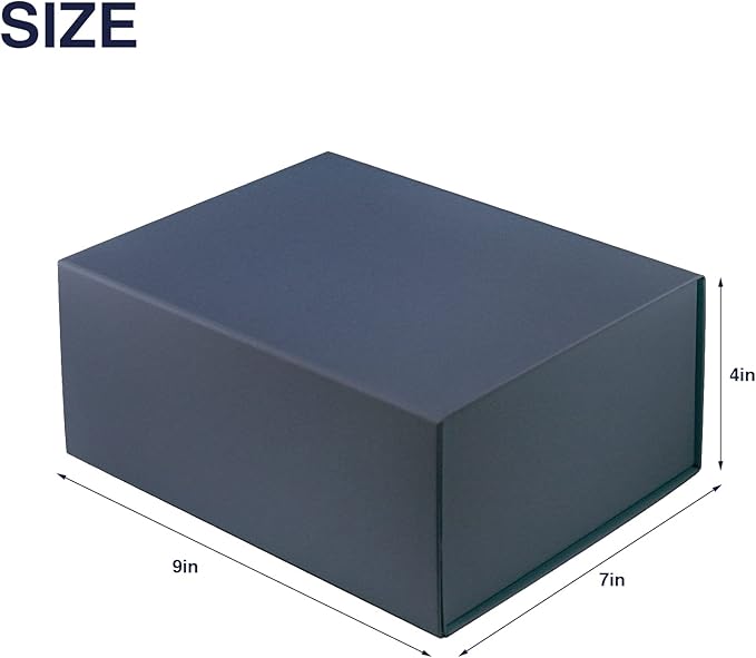 MOYEUPAC Blue Gift Box,9" X 7" X 4" Gift Box with Lids for Presents Magnetic Closure Gift Packaging for Birthday,Christmas, Halloween and Various Holidays (Gentleman Blue)