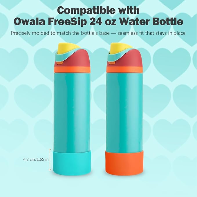 2PCS Silicone Boot for Owala 24oz FreeSip Water Bottle, Anti-Slip Scratch-Resistant Bottom Sleeve, Protective Sports Bottles Accessories, BPA-Free