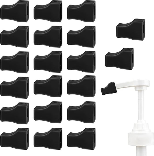 20 Pcs Black Coffee Syrup Pump Tip Covers Portable Rubber Pourer Caps Reusable Syrups Practical Pourer Caps for Long Lotion Pumps,Sugar, Liquor Bottle, Syrup Pump