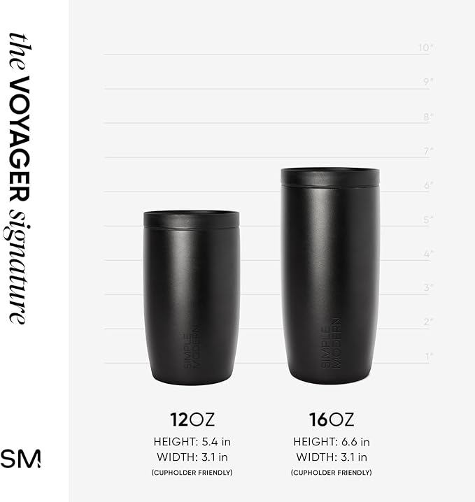 Simple Modern Travel Coffee Mug Tumbler with 360° Lid | Ceramic-Lined Insulated Stainless Steel Cold Brew Iced Coffee Cup Thermos | Gifts for Women Men Her Him | Voyager Signature | 16oz | Basil