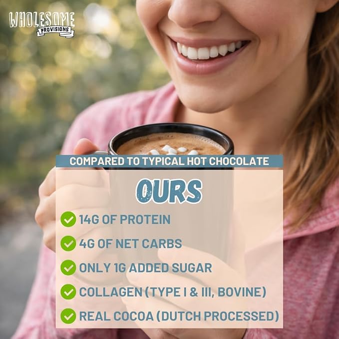 Protein Hot Chocolate, Keto Hot Chocolate Mix, Low Carb Hot Cocoa, 15g Protein, 2g Net Carbs, Low in Sugar, Instant Hot Coco, 7 Individual Macro-Controlled Packages (Marshmallow, 1 Pack)