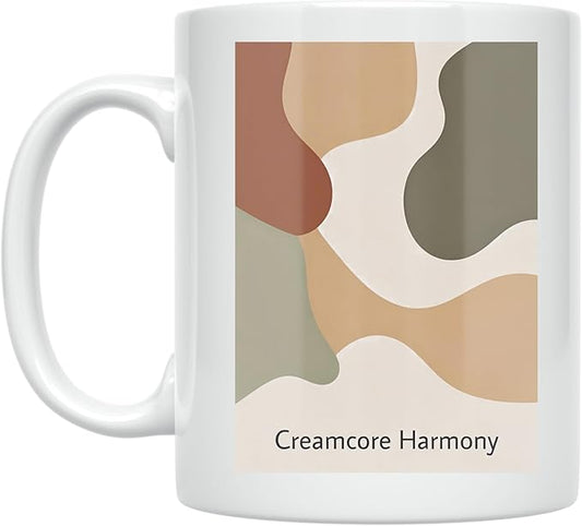 Neutral-Lover Coffee Mug - Creamcore Harmony Design - 11 oz White Ceramic - Modern Minimalist Style