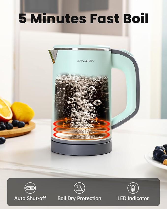 Small Electric Kettle Stainless Steel, 0.8L Portable Tea Kettle Auto Shut-off, Low Power Hot Water Kettle for Camping, Travel, Office and More