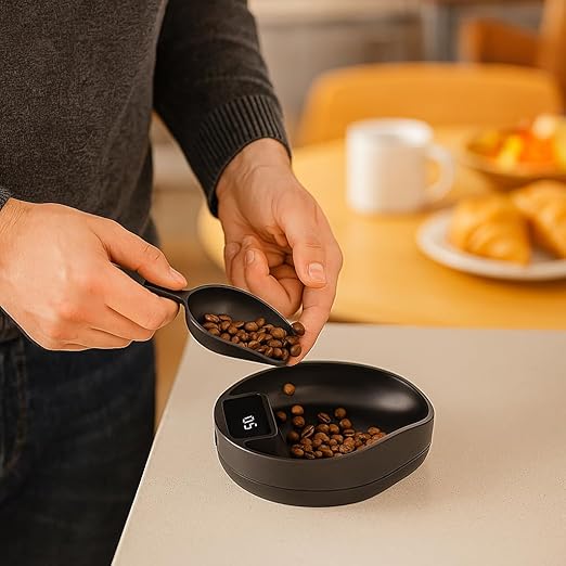Premium Digital Coffee Scale – 0.1g Precision, USB-C Rechargeable Espresso & Kitchen Scale | Perfect Holiday Gift for Coffee Lovers, Baking & Tea (Black ABS)