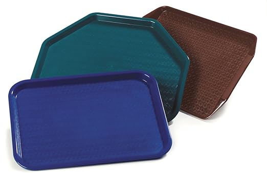 Carlisle FoodService Products Café Standard Cafeteria/Fast Food Tray, 10" x 14", Red (Pack of 2)
