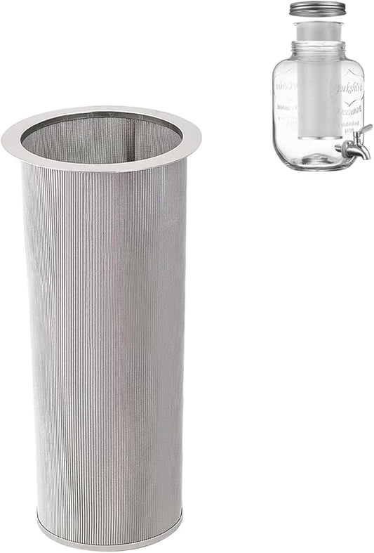 Cold Brew Coffee Filter for 1 Gallon Mason Jars, Made with Stainless Steel, Fine Mesh Filter for Large Batch Cold Brewing, 1 Gallon Mason Jar Filter Crafted to Make Iced Coffee & Tea and Sun