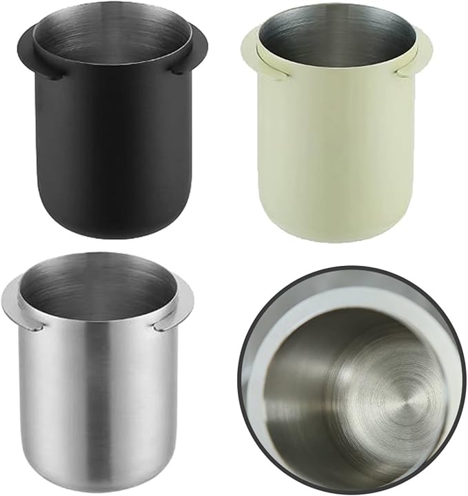 Noteflora Stainless Steel Espresso Dosing Cup 58Mm Coffee Measuring Jug Compatible With For Breville Dual Boiler Oracle Touch Flair 58 Rocket (White)