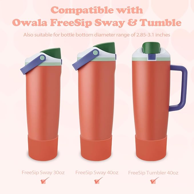 Silicone Boot for Owala 30oz & 40oz FreeSip Sway Bottles & Tumblers - Non-Slip, Scratch-Resistant, Stability Enhancer, Available in 12 Colors (Summer Harvest)