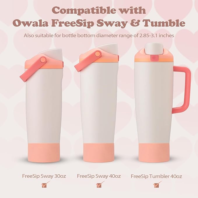 2PCS Silicone Boots for Owala 30oz & 40oz FreeSip Sway Bottles & Tumblers – Non-Slip, Scratch-Resistant, Stability Enhancer for Owala Accessories (Sparkling Sherbet)
