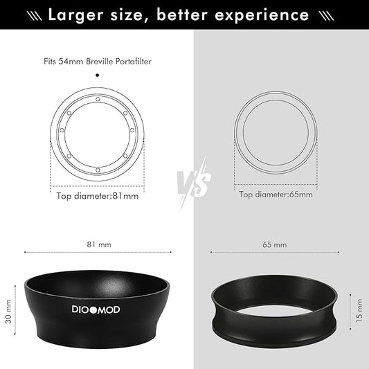 54mm Dosing Funnel, Magnetic Dosing Funnel, Espresso Coffee Dosing Ring for Barista, Compatible with Breville 54mm Handle Filter Cups, Espresso Accessories