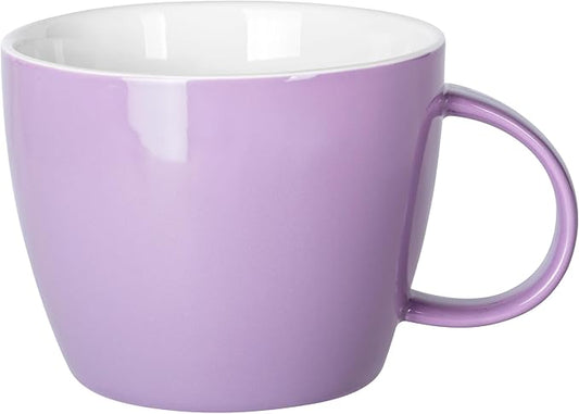 Extra Large Ceramic Coffee Mug, Jumbo Soup Mug, Porcelain 30 oz (900ml) Lavender Purple Coffee Cup, Wide Mouth Big Oversized Tea Cup, Ideal for Espresso, Latte and Milk, Beverages or Food, Purple