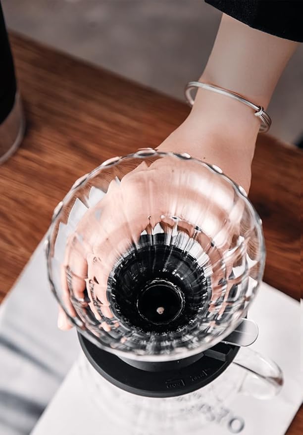 BeeCa Clever Coffee Dripper, Glass Coffee Maker with One-Switch Control for French Press & Drip Styles, Beginner-Friendly All-in-One Brewing System, Includes Paper Filters (Black-Clean)