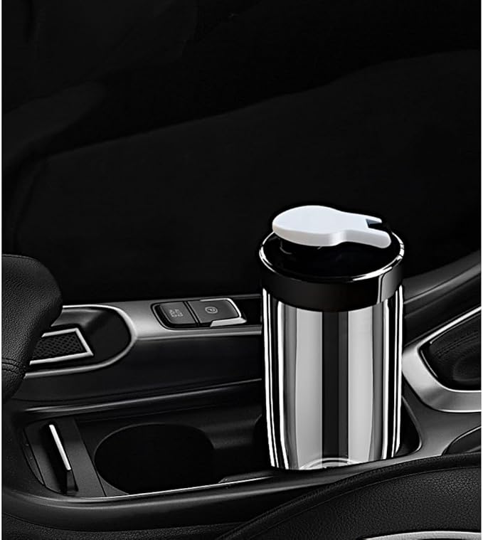 Sun's Tea Arco 16oz Vacuum Insulated Double Wall Glass Tumbler with Drink Hole Lid, Iced Tea or Hot Coffee, Water Bottle Travel Mug - Car Cupholder Friendly (Real Glass, Not Plastic)