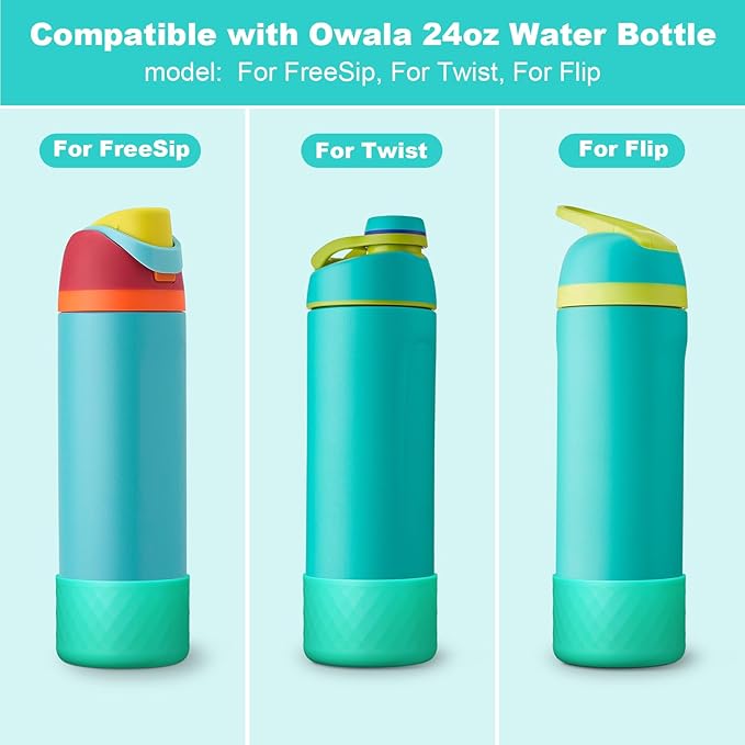 Silicone Boot for Owala Water Bottle 24 oz 32 oz 40 oz, Anti-Slip Protective Sleeve for FreeSip/Twist/Flip Stainless Steel Water Bottles Accessories