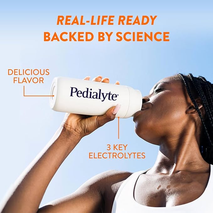 Pedialyte Electrolyte Powder, Hydration Drink for Kids & Adults, Orange, 100 Powder Packets