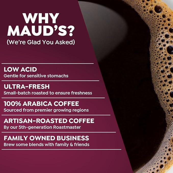 Maud's Chicory Flavored Coffee Pods, 18 ct, Dark Roast Flavored Coffee in Single Serve Pods – 100% Arabica Beans, Compatible with Keurig K Cups Maker