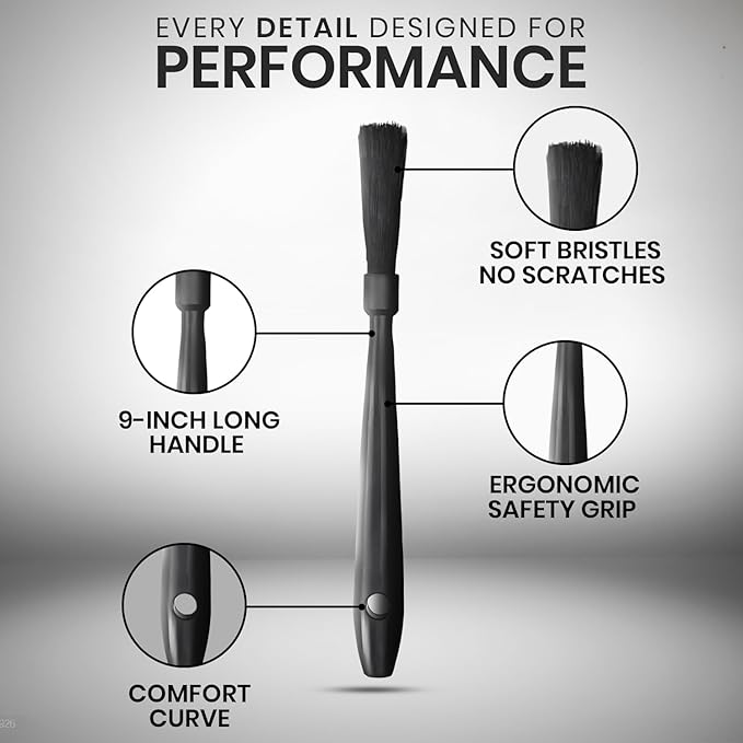 Rattleware 9" Black Espresso Machine Grinder Brush, Long Durable Handle Coffee Grinder Cleaning Brush - Ideal for Home, Cafe, Restaurant, or Hotel - Trusted by Baristas