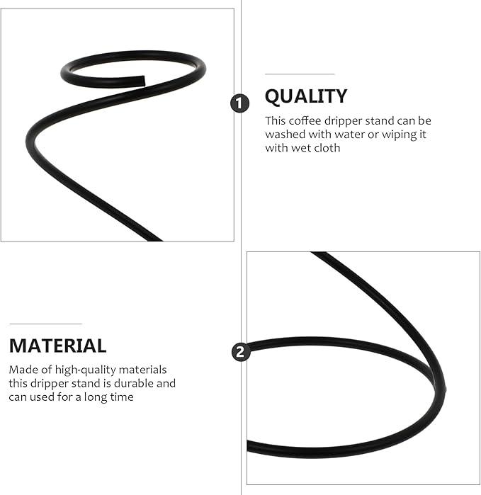Coffee Stand Stainless Steel Wire Coffee Dripper Holder Filter Cone Cup Support Station for Office Home Camping Lovers Black