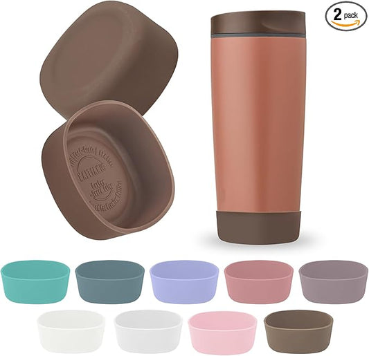 2Pcs Silicone Boot for Owala SmoothSip Slider Coffee Tumbler 20oz 12oz, Anti-Slip Sleeve for Travel Coffee Mug, Protective Accessories for Owala BPA Free (Cozy Cocoa)