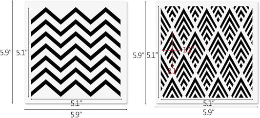 6x6in Cookie Stencils for Royal Icing Cookies Sugar Cookie, 16 Pcs Reusable Plastic Biscuit Cake Stencils with Checkered Buffalo Plaid Star Dots Shape for Airbrush Baking Craft Drawing DIY Art Decor