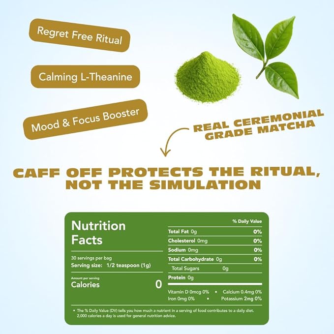 Super-Premium Decaf Matcha Green Tea Powder From Japan – 1.06 oz / 30 g – Highest Ceremonial Grade Matcha On The Market – Naturally Decaffeinated Without Chemicals – Tested for Heavy Metals – First Harvest, Shade-Grown & Caffeine-Free Matcha Powder