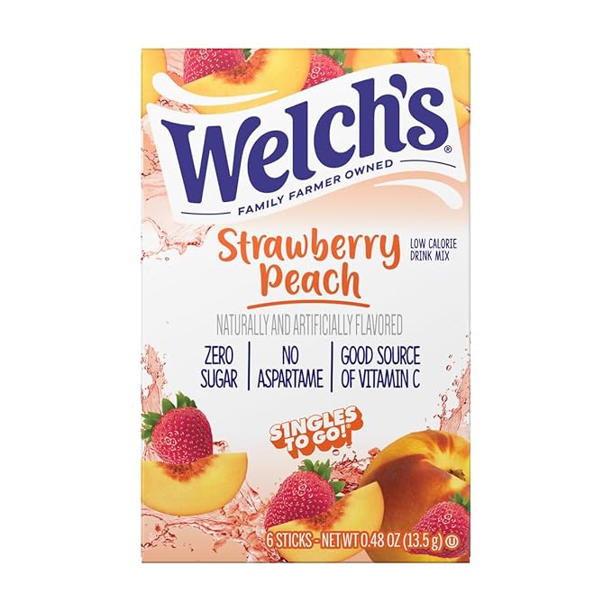 Welch's 5 Pack Variety - One of Each Flavor - Orange Pineapple, Cherry Pomegranate, Grape, Strawberry Peach, and Passion Fruit - Singles To Go