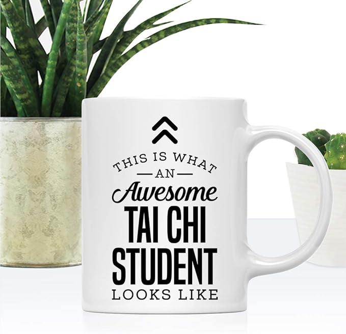 Andaz Press 11oz. Ceramic Coffee Tea Mug Thank You Gift, This is What an Awesome Tai Chi Student Looks Like, 1-Pack, Birthday Christmas Gift Ideas Coworker Him Her, Includes Gift Box