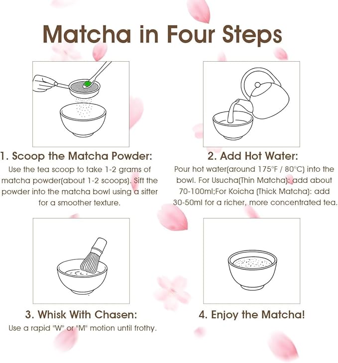 7-Piece Matcha Set with Matcha Bowl, Bamboo Whisk (Chasen) & Holder, Sifter, Tea Scoop & Rest, Special Bamboo Tea Mat - Perfect Matcha Kit for Matcha Lovers & Gift Giving, Kitty Pattern