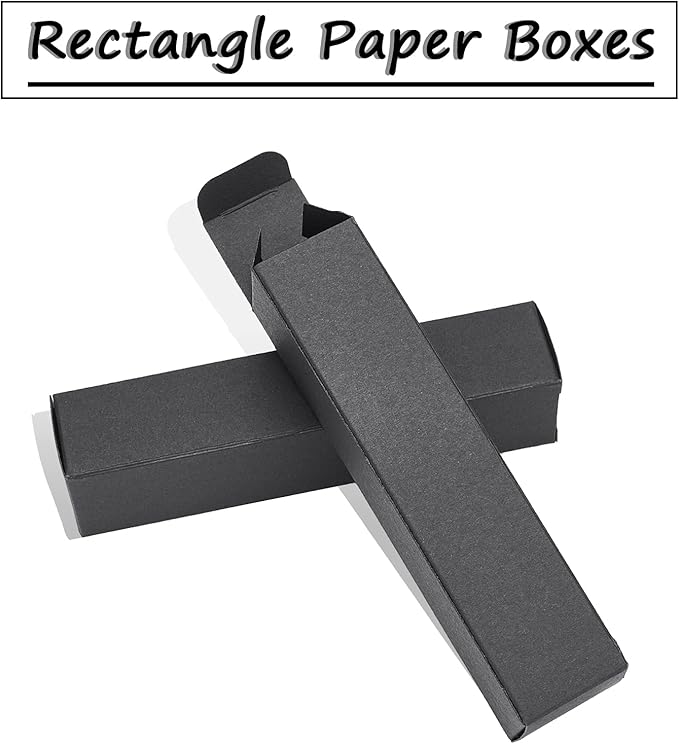 BENECREAT 40PCS Black Kraft Paper Lipstick Box Lip Balm Wrapping Box for Jewelry Gift Wrapping, Wedding, Birthday Party Favor, 5.5x1.2x1.2