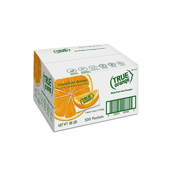 TRUE ORANGE Water Enhancer, Bulk Dispenser, 500 Count (Pack of 1), 0 Calorie Drink Mix Packets For Water, Orange Flavoring Powder Packets