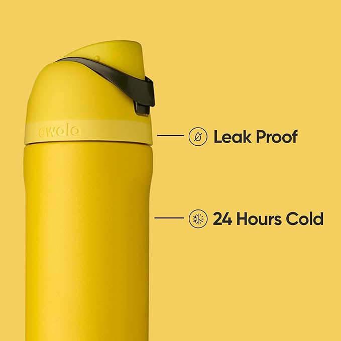 Owala Harry Potter FreeSip Insulated Stainless Steel Water Bottle with Straw for Sports and Travel, BPA-Free, 24-Ounce, Hufflepuff & FreeSip Insulated Stainless Steel Water Bottle, BPA-Free, 24-oz