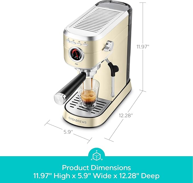 CASABREWS 5418 PRO Espresso Machine 20 Bar, Espresso Maker with Milk Frother Steam Wand, Stainless Steel Coffee Machine with 34oz Removable Water Tank, Gift for Her or Him, Gift for Girlfriend, Creamy