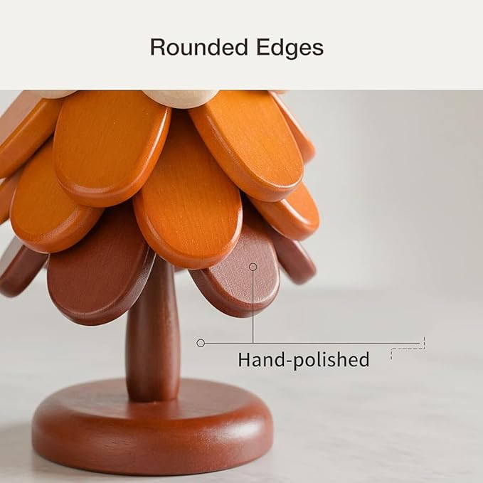 2 Toppers Wooden Tree Trivets Set of 4 for Hot Dishes, Wood Cup Coasters for Drinks, Hot Pads for Hot Pot/Hot Pan & Plate, Christmas Modern Kitchen Counter Decor, Cooking Accessories