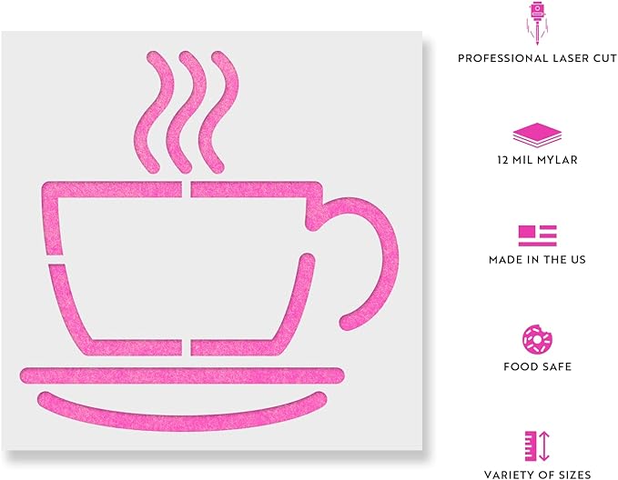 Coffee Cup Stencil - Coffee Stencils, Coffee Cups, Coffee Cup Stencils, Coffee Cup, Coffee Stencil