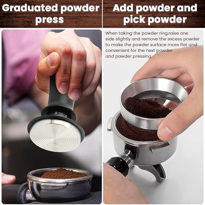 51mm Espresso Accessories Kit, Espresso Tamper Set, Spring Loaded Calibrated Tamper, WDT Tool and Dosing Funnel Set Fits Coffee Machines(COLOR:as shown)