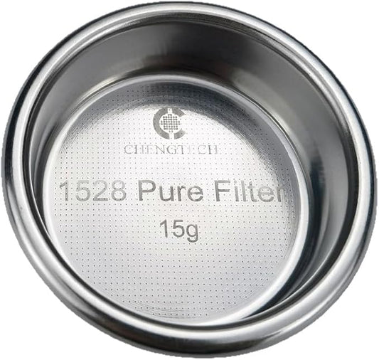Espresso Accessories, 15g Pure Precision Espresso Basket – 1528 Micro-Screen Holes, 0.16mm Full-Perforated Bottom, Ultra-Clean Filtration for Sweet & Balanced Espresso