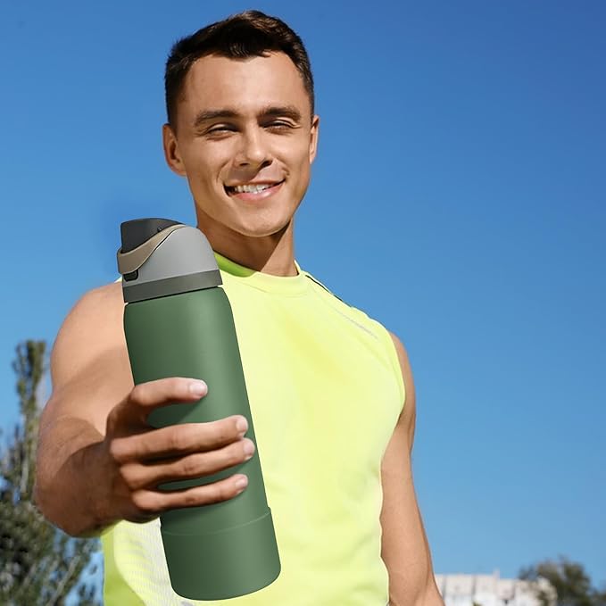 2PCS Silicone Water Bottle Boot, Compatible with Owala 24oz 32oz 40oz, Protective Anti-Scratch & Anti-Dent No Noise Sleeve Cover for FreeSip/Twist/Flip Water Bottles (Green House, 24oz)