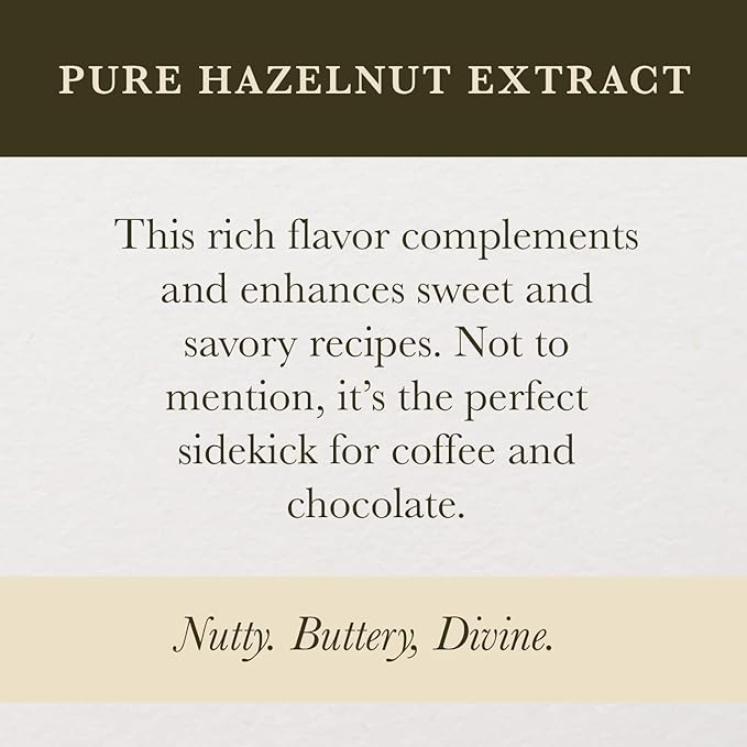 Cook's, Pure Hazelnut Flavor, Perfect for Baking and Cooking, Certified Kosher, Gluten Free, Allergen Free, Vegan, 4 oz