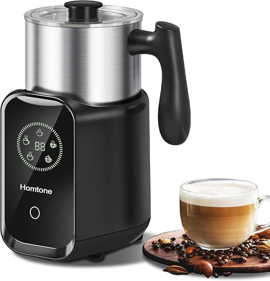 Homtone 5-in-1 Milk Frother and Steamer Electric Milk Frother, 21 oz Induction Milk Frother, 120V Removable Stainless Steel Automatic Milk Steamer for Latte, Hot Chocolate Milk, Hot & Cold Foam, Large