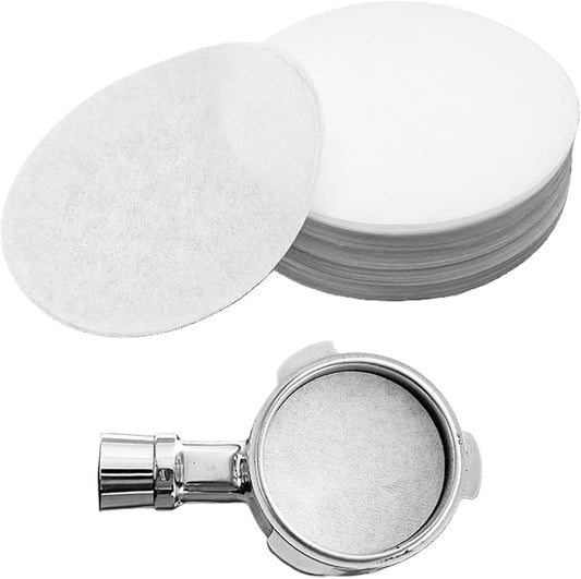 100PCS 51mm Espresso Paper Filters - Unbleached Coffee Filter Papers for Portafilter Baskets, Puck Screen Protection Compatible with Most Espresso Machines