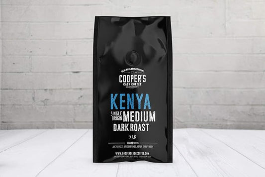 Kenya AA Medium-Dark Roast Coffee Beans, Single Origin Whole Bean or Ground Coffee, Gourmet Coffee - 5lb Bag