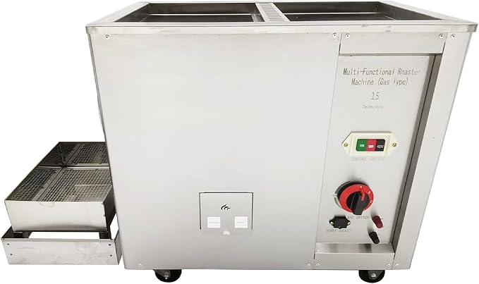 Commercial Automatic Gas Roaster Machine (0-300℃) 16.5LBS Stainless Steel Nut Roaster for Coffee Beans, Peanuts, Almonds 110V 1PH 80W