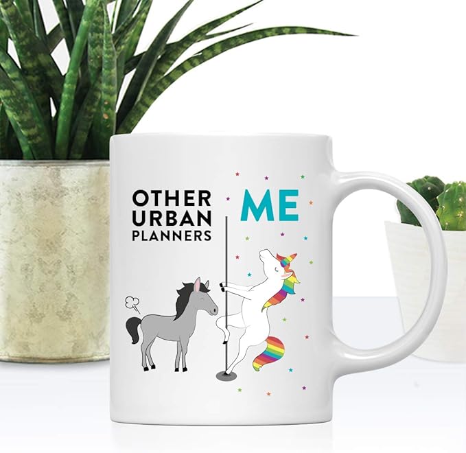 Andaz Press Funny Quirky 11oz. Ceramic Coffee Tea Mug, Thank You Gift, Urban Planners Me, Horse Unicorn, 1-Pack, Birthday Ideas, Coworker Him Her, Gift Box